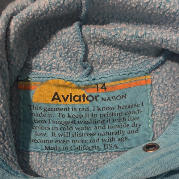 Aviator Nation Blue Hoodie with Yellow Smiley - Picture 2 of 2